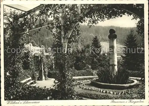 Wildbad Schwarzwald Brunnen im Kurgarten Kat. Bad Wildbad