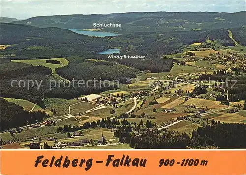 Falkau Fliegeraufnahme mit Schluchsee und Windgfaellweiher Kat. Feldberg (Schwarzwald)