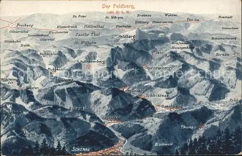 Feldberg Schwarzwald Panoramakarte Kat. Feldberg (Schwarzwald)