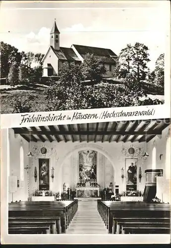 Haeusern Schwarzwald Fridolinskirche Kat. Haeusern