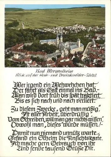 Bad Mergentheim Hoch  und Deuschmeister Schloss Kat. Bad Mergentheim