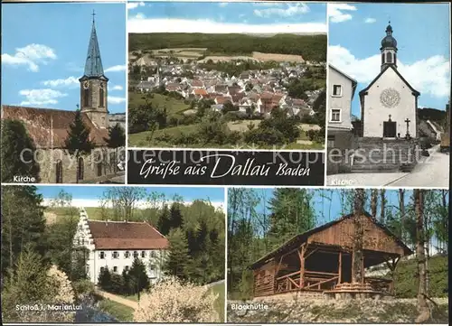 Dallau Kirchen Schloss Mariental Kat. Elztal