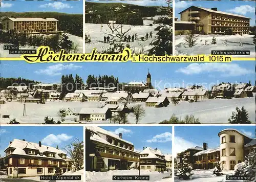 Hoechenschwand Hohensanatorium Kurheim Sonnenhof Hotel Alpenblick Kat. Hoechenschwand
