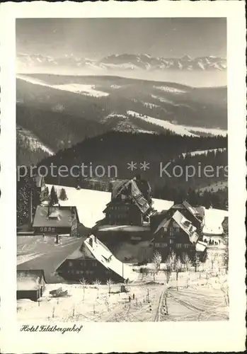 Feldberg Schwarzwald Hotel Feldbergerhof im Schnee mit Alpen Kat. Feldberg (Schwarzwald)