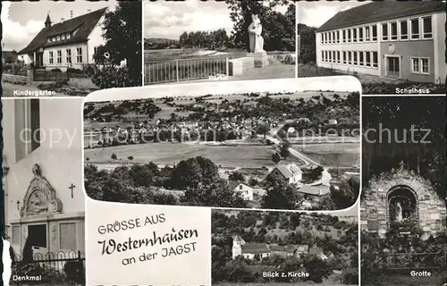 Westernhausen Grotte Denkmal Schulhaus Partie Kindergarten Kat. Schoental