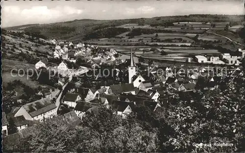 Roigheim Dorf Kirchturm Kat. Roigheim