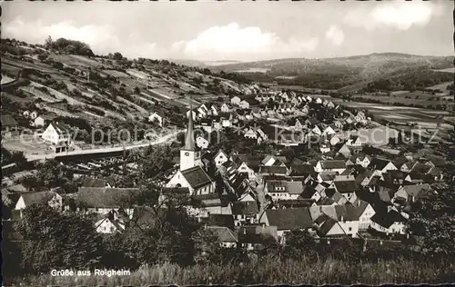 Roigheim Dorf Kirchturm Kat. Roigheim