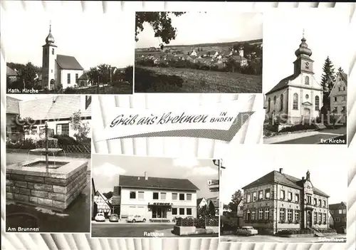 Brehmen Baden Brunnen Rathaus Kirche Schulhaus Kat. Koenigheim