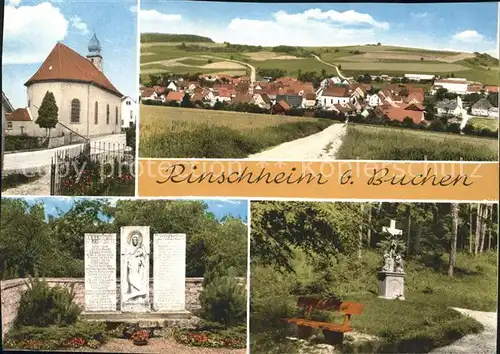 Rinschheim Denkmal Siedlung Kreuz Statue Kat. Buchen (Odenwald)