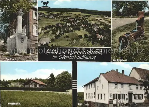 Wagenschwend Denkmal Forsthaus Gasthaus Brunnen Kat. Limbach