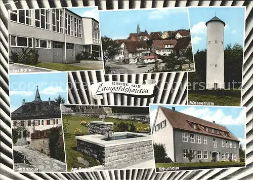 Lampoldshausen Schule Festhalle Wasserturm  Kat. Hardthausen am Kocher