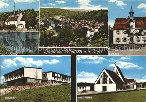 Widdern Rathaus Schulhaus Kirche  Kat. Widdern