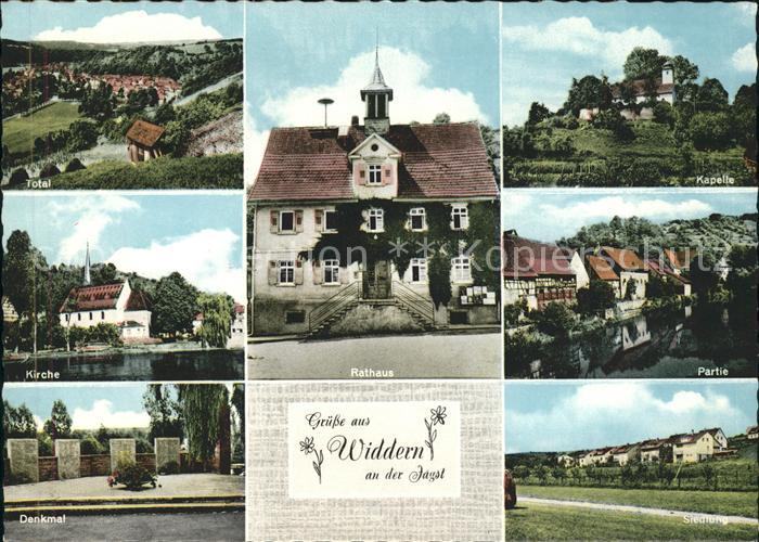 Widdern Rathaus Siedlung Kapelle Kirche Denkmal Kat. Widdern Nr