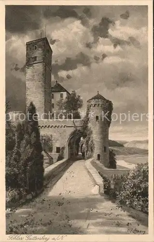 Neckarmuehlbach Schloss Guttenberg Kuenstlerkarte H. Hoffmann  Kat. Hassmersheim
