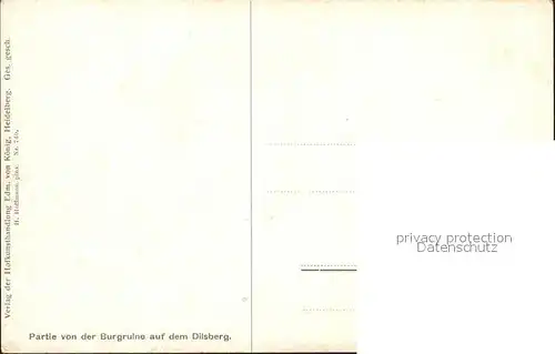 Dilsberg Burgruine Kuenstlerkarte H. Hoffmann Nr. 740 Kat. Neckargemuend