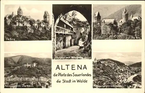 Altena Lenne Burg Burgtor Wehrgang  Kat. Altena