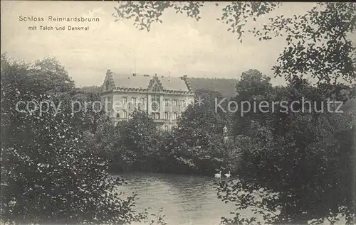 Reinhardsbrunn Schloss Reinhardsbrunn Teich Denkmal Kat. Friedrichroda