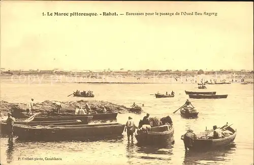 Rabat Rabat Sale Barcasses pour le passage de Oued Bou Regreg Kat. Rabat