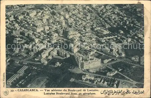 Casablanca Fliegeraufnahme Boulevard Lorraine Kat. Casablanca