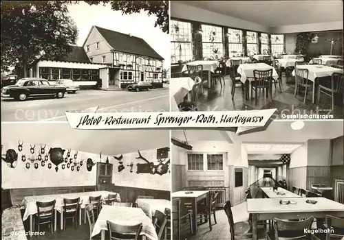 Hartegasse Hotel Restaurant Sprenger Roth Kegelbahn  Kat. Lindlar
