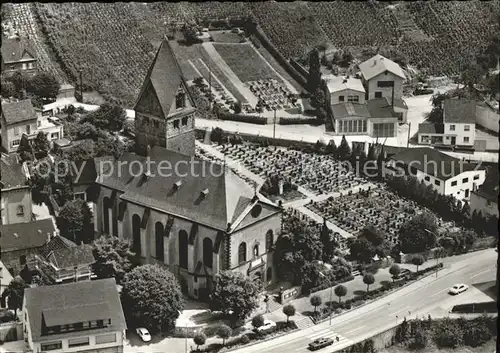 Leutesdorf Rhein Pfarrkirche St. Laurentius Fliegeraufnahme Kat. Leutesdorf