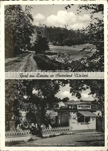 Landau Waldeck Sommerbad Erfrischungsplatz Schillereiche Kat. Bad Arolsen