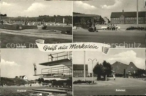 Merkstein Freibad Bahnhof Rathaus Kat. Herzogenrath