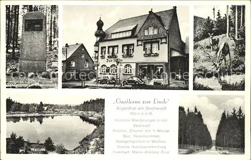 Argenthal Gasthaus zur Linde Denkmal Simmerkopf Waldsee Kat. Argenthal