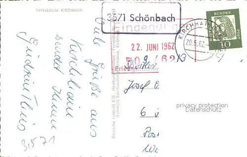 Kirchhain Hessen Volksschule Fliegeraufnahme Kat. Kirchhain