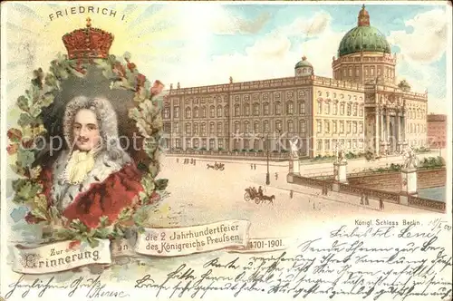 Berlin Koenigl. Schloss Friedrich I.  Kat. Berlin