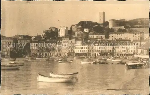 Cannes Alpes Maritimes Le Port et le Mont Chevalier Kat. Cannes