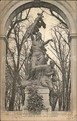 Chartres Eure et Loir Enfants Denkmal Kat. Chartres