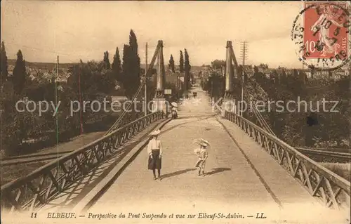 Elbeuf Perspective du Pont Suspendu St. Aubin Kat. Elbeuf