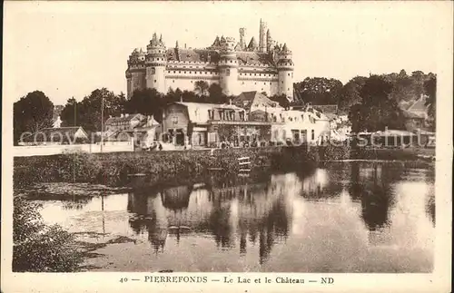 Pierrefonds Oise Lac et le Chateau Kat. Pierrefonds