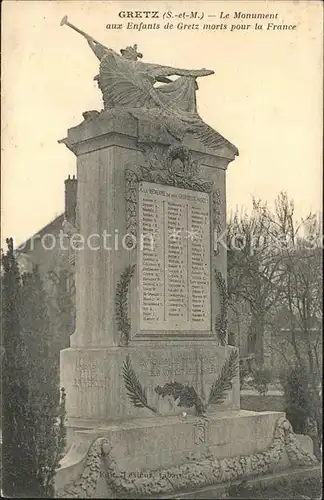 Gretz Armainvilliers Monument Enfants de Gretz morts pour la France Kat. Gretz Armainvilliers