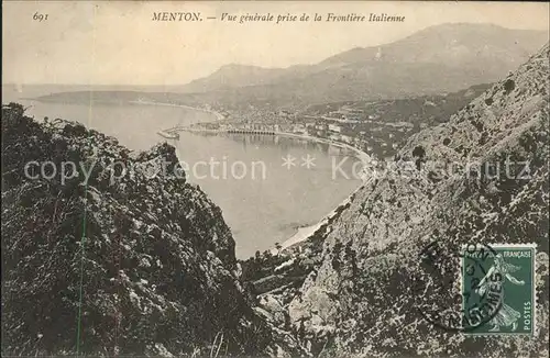 Menton Alpes Maritimes prise de la Frontiere Italienne Kat. Menton