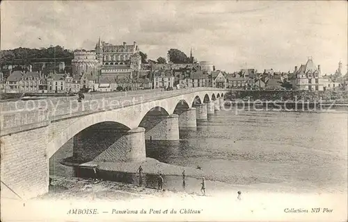 Amboise Panorama Chateau Bruecke Kat. Amboise