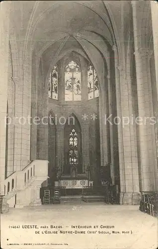 Uzeste Bazas Interieur et Choeur Kat. Uzeste