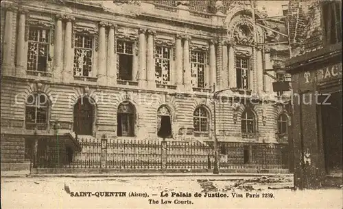 Saint Quentin Palais de Justice Zerstoerung Kat. Saint Quentin