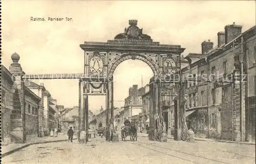 Reims Champagne Ardenne Pariser Tor Pferdekutsche Kat. Reims