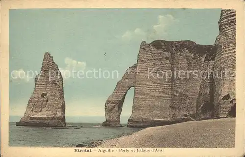 Etretat Aiguille Porte et Falaise d Aval Kat. Etretat