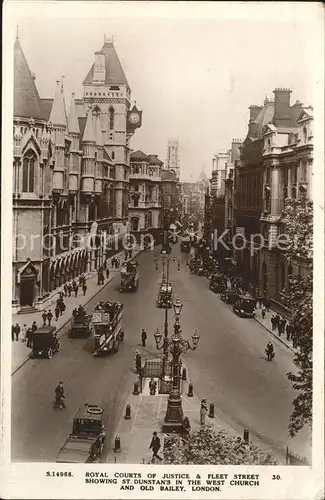 London Royal Courts of Justice Fleet Street St. Dunstans West Church Old Baily Kat. City of London