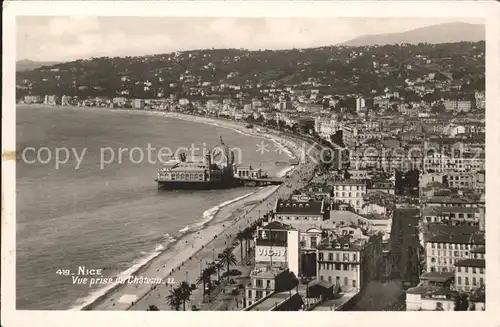 Nice Alpes Maritimes Vue prise du Chateau Plage Kat. Nice