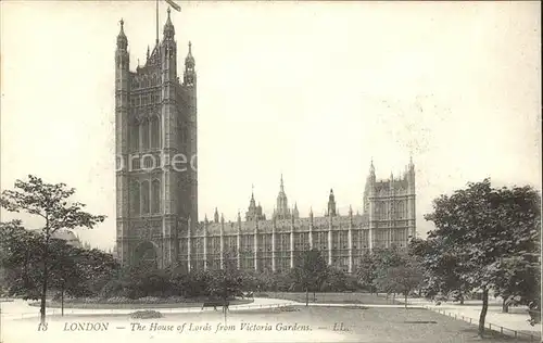 London House of Lords from Victoria Gardens Kat. City of London