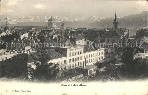 Bern BE Stadtbild mit Alpenpanorama Kat. Bern