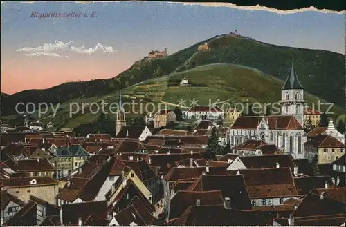 Rappoltsweiler Haut Rhin Elsass Ortsansicht mit Kirche Kat. Ribeauville