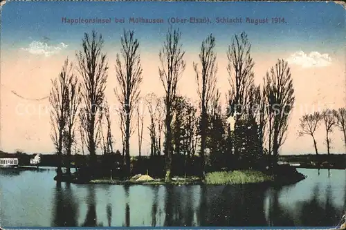 Muelhausen Elsass Napoleonsinsel Schlacht August 1914 Weltkrieg Kat. Mulhouse