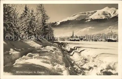 Davos GR Wintermorgen Panorama Kat. Davos