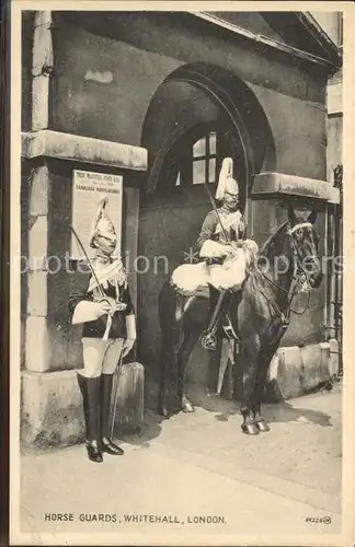 London Horse Guards Whitehall Valentines Post Card Kat. City of London