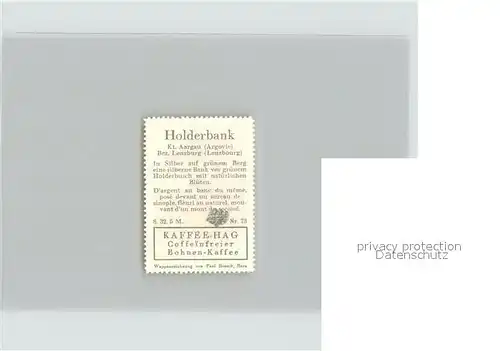 Holderbank AG Briefmarke Kaffee Hag Kat. Holderbank AG